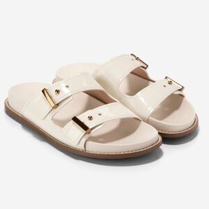 Cole Haan Marisol ivory and gold slip on‎ sandal 6